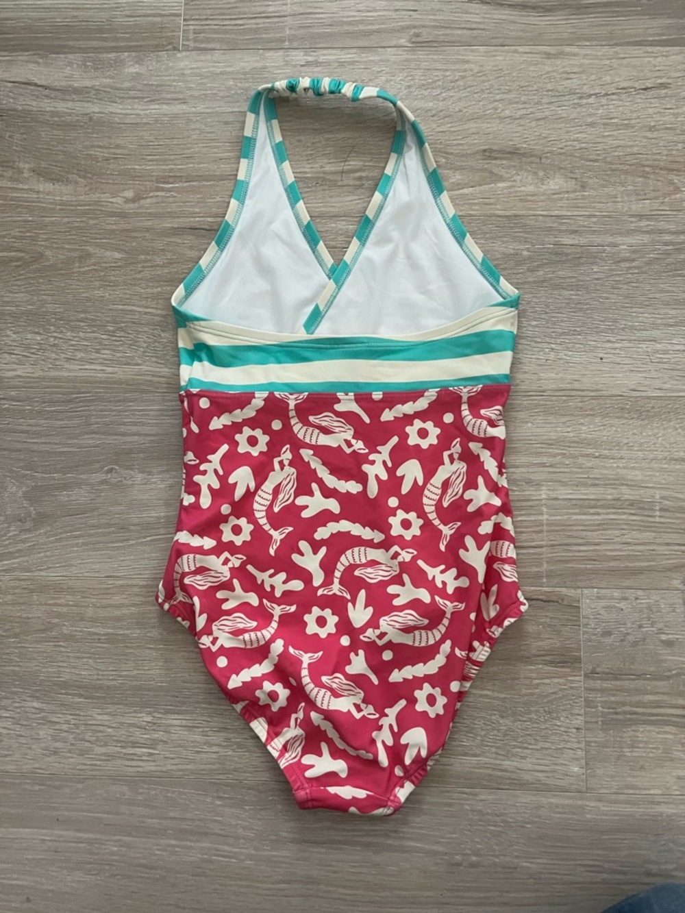 Hanna Andersson Girl’s Halter One Piece Swimsuit Merry Mermaids Mixie - Size 10 - Picture 5 of 8